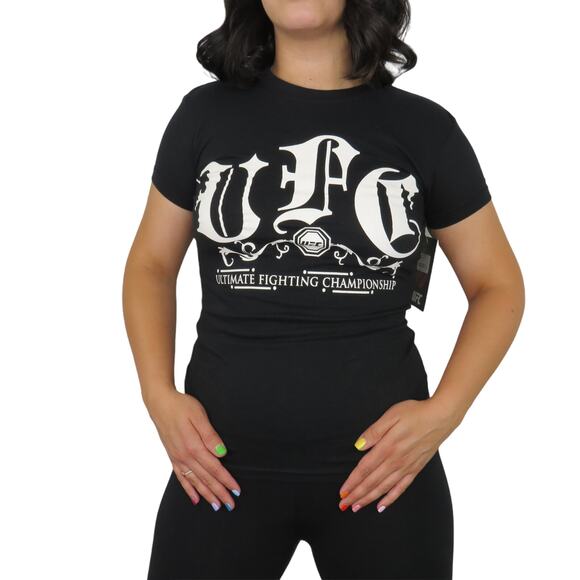 UFC Women's Black Crewneck Official T-Shirt Small - Picture 4 of 5
